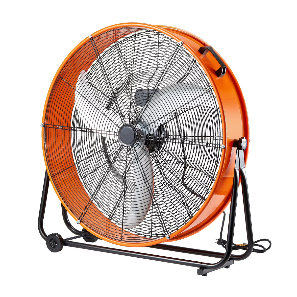 KFFKFF Industrial Drum Fan, 30 Inch with High Speed, 3-Speed 13000CFM, Heavy Duty for Commercial Purposes, 360° Flexible Tilt Mechanism, Ideal for Warehouse, Workshop, Factory, and Basement