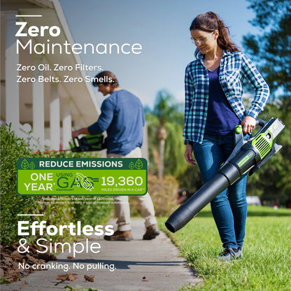 Greenworks 60V 610 CFM Cordless Brushless Leaf Blower with 2.5Ah Battery & Rapid Charger
