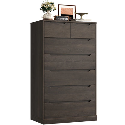 Homfa 7 Drawer White Dresser, 51.3"H Wood Storage Cabinet with Upgraded Stable Base, Vertical Chest for Bedroom Living Room