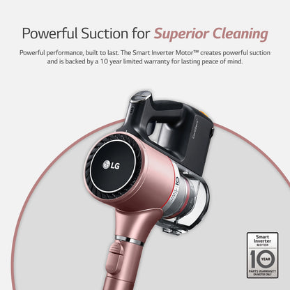 LG Cord Zero A9 Cordless Stick Vacuum - A912PM, Lightweight, Powerful Suction, Pet Hair, Hard Floor, Carpet, HEPA Filter, Self-Cleaning Brushroll, LED Headlights, Rechargeable, Multi-Surface