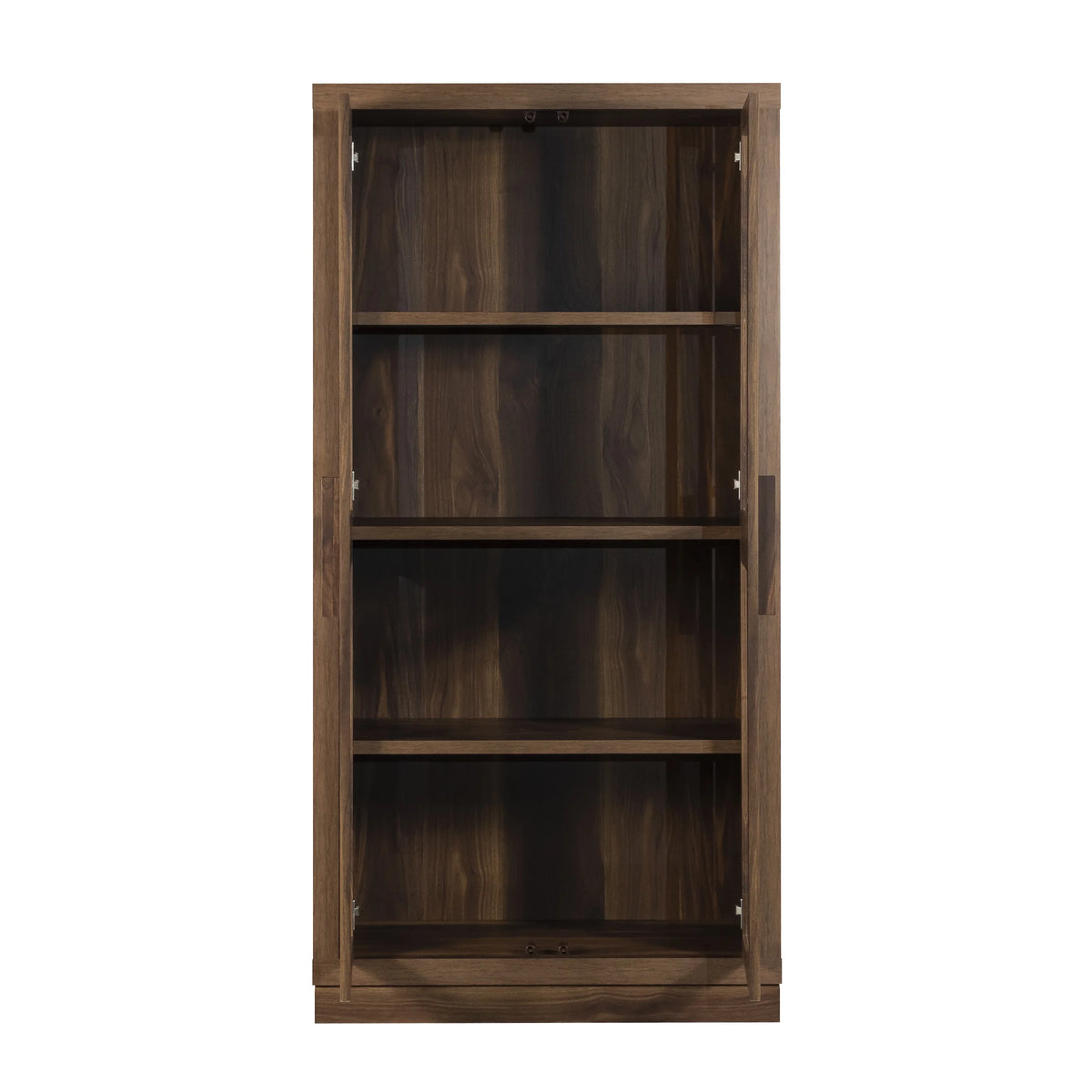 Better Homes & Gardens Ezra Glass Door Storage Accent Cabinet, Warm Walnut finish