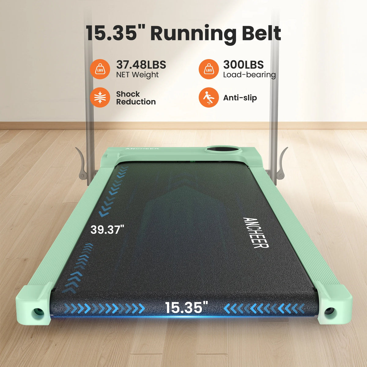 ANCHEER Portable Folding Walking Pad 300lb, 7.5 MPH Under Desk Treadmill with Remote Control & LED Display,2 in 1 Walking Pad Treadmill for Home/Office/Exercise(Pink)