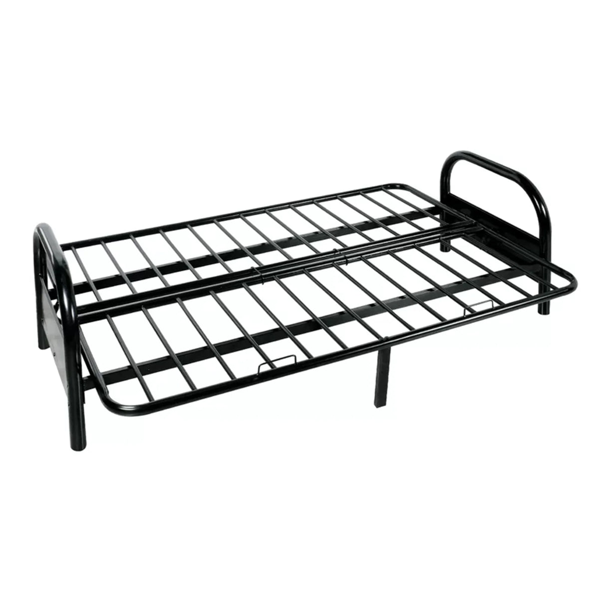 Aukfa 77" Futon Frame Metal Futon Full Size Sofa Bed, Space Save, Black