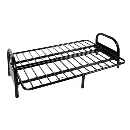 Aukfa 77" Futon Frame Metal Futon Full Size Sofa Bed, Space Save, Black