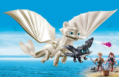 PLAYMOBIL How to Train Your Dragon III Light Fury with Baby Dragon and Children Action Figure Sets