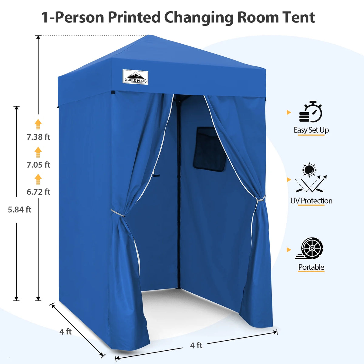 EAGLE PEAK Flex Ultra Compact 4 ft x 4 ft Pop-up Changing Room Canopy, Portable Privacy Cabana