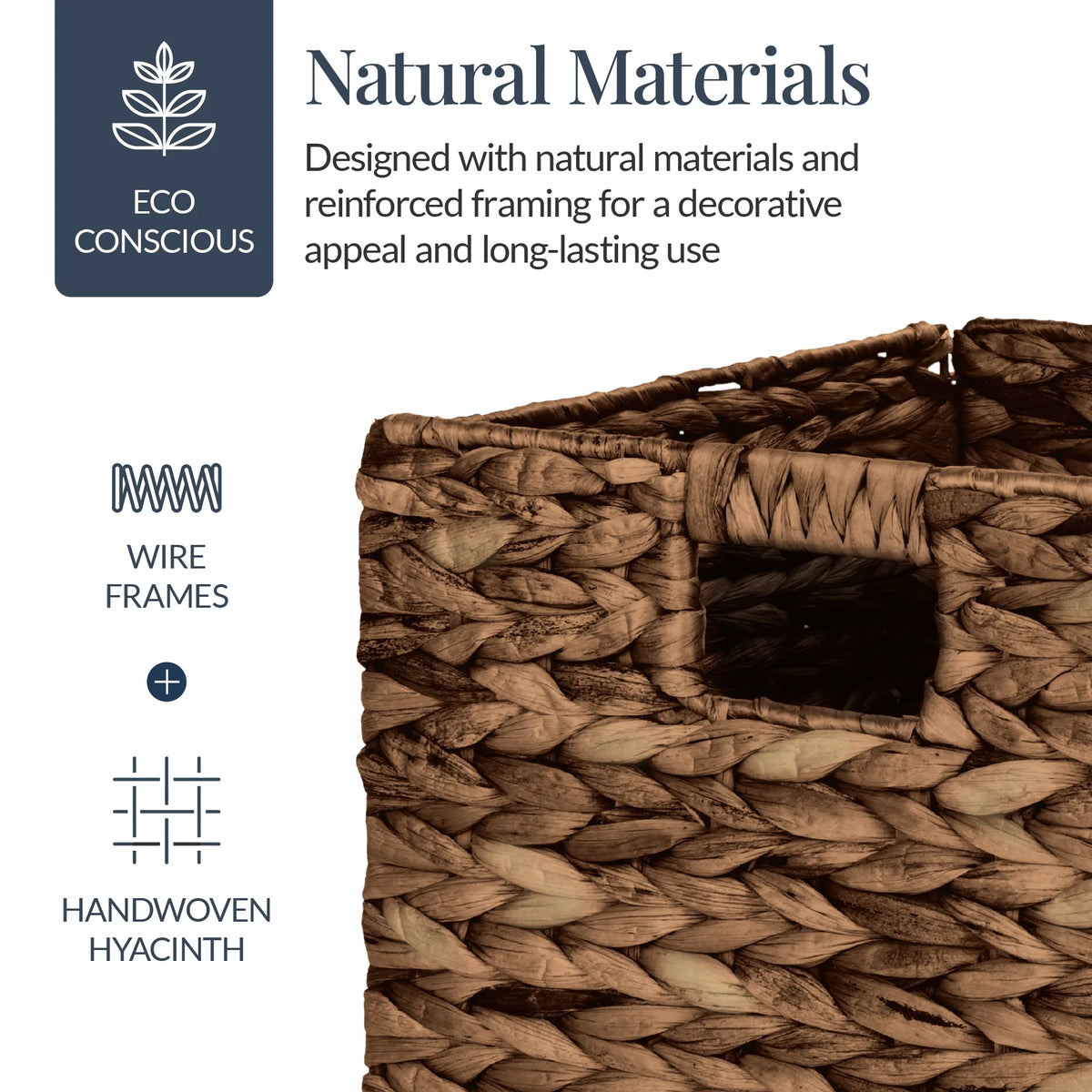 Best Choice Products 12x12in Hyacinth Baskets, Set of 5 Multipurpose Collapsible Organizers w/ Inserts - Natural