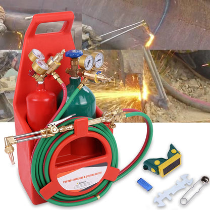 Oxy Acetylene Torch Kit Trendix Welding and Cutting Torch Set with Gauges & Hose for Metal Working, Includes 2 Tanks, 12-feet Hose Length