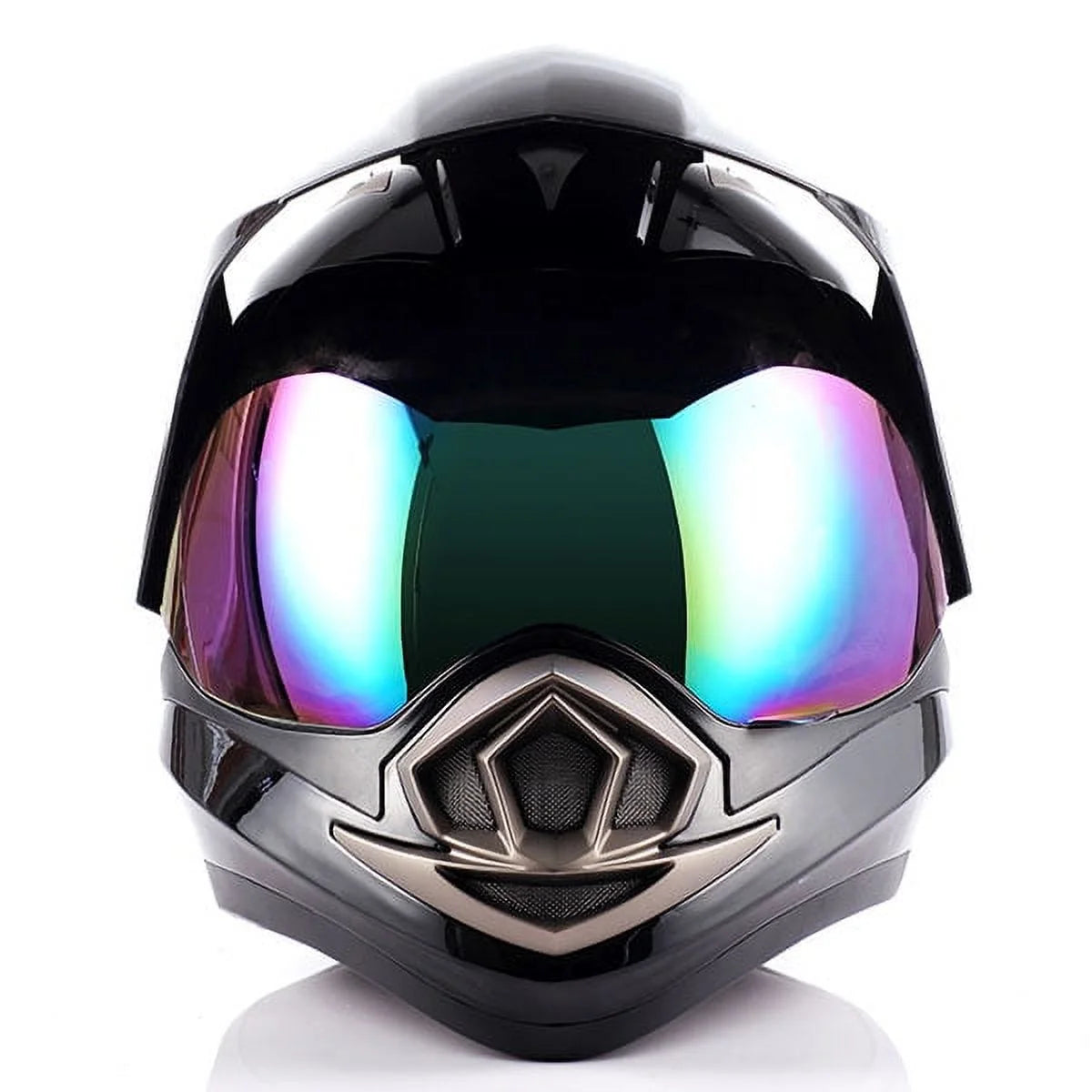 1Storm Dual Sport Helmet Motorcycle HGXP14A Full Face Motocross Off Road Bike + Motorcycle Bluetooth Headset: Matt Black