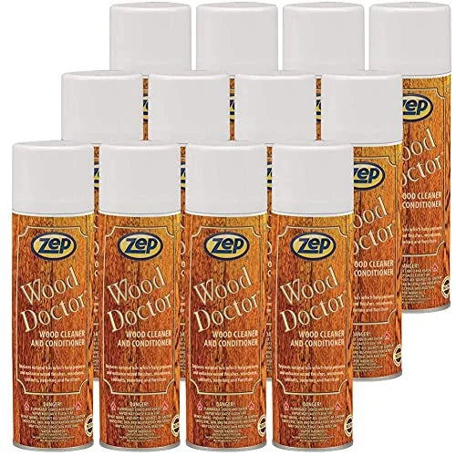 Zep Wood Doctor Professional Furniture Cleaner and Polish - 16 oz (Case of 12) 6701- Excellent for Woodwork, Cabinets, Floors