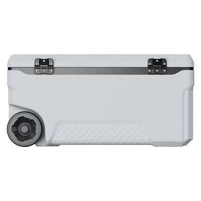 74 QT Wheeled Cooler - 120 Can Capacity Portable Ice Chest with Heavy-Duty Wheels & Cup Holders, Insulated Outdoor Cooler for Camping, Tailgating, Beach & BBQs, Leak-Proof Drain & Extended Cold Reten