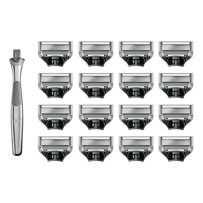 Harry's Chrome Edition Razor Set 16 Cartridges + 1 Handle