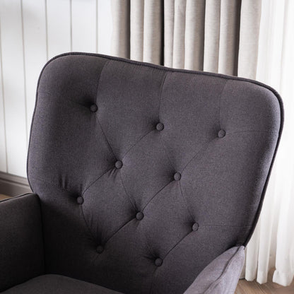 UBesGoo Rocking Accent Chair, Soft Padded Armchair Chair,  Comfy Side Chair with Sturdy Wooden Metal Legs for Living Room Bedroom Gray