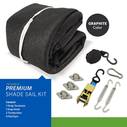 Coolaroo Premium Outdoor Sun Shade Sail with Hardware Kit 95% UV Block Protection for Backyard, Garden, Patio, 16'5" Triangle, Stone