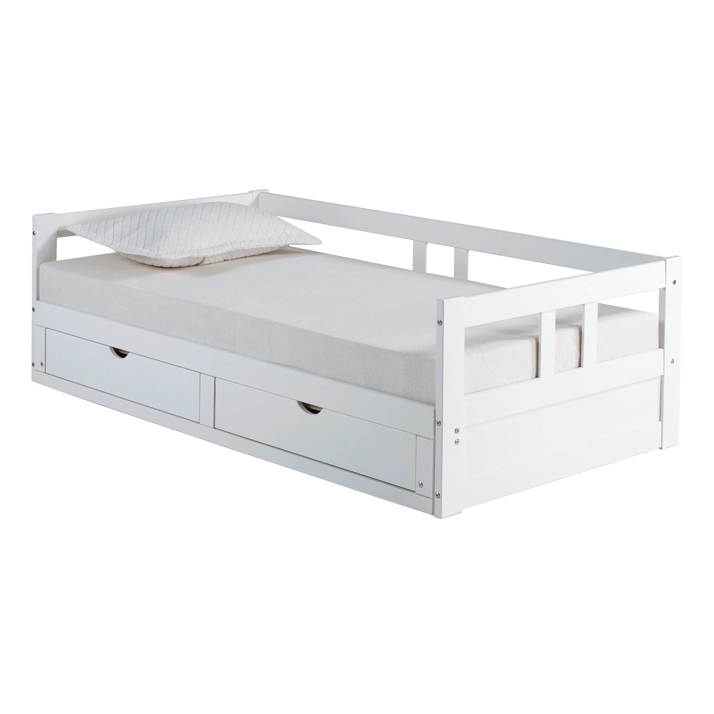 Melody Twin to King Extendable Day Bed with Storage White