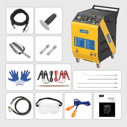 AUTOOL HTS558 Walnut Sand Carbon Deposition Clean Machine Walnut Shell Media Powder Sandblasting Machine Automotive Engine Intake Pipe Valve De-Carbon Cleaning Machine for Rust Grime Paint Removing