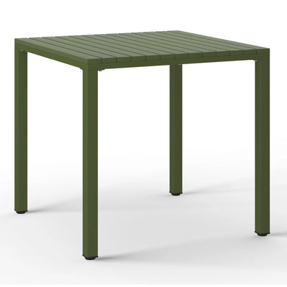 WestinTrends Playa 5-Piece Outdoor Patio Metal Frame Dining Table Set with Stackable Patio Dining Chairs, Olive Green