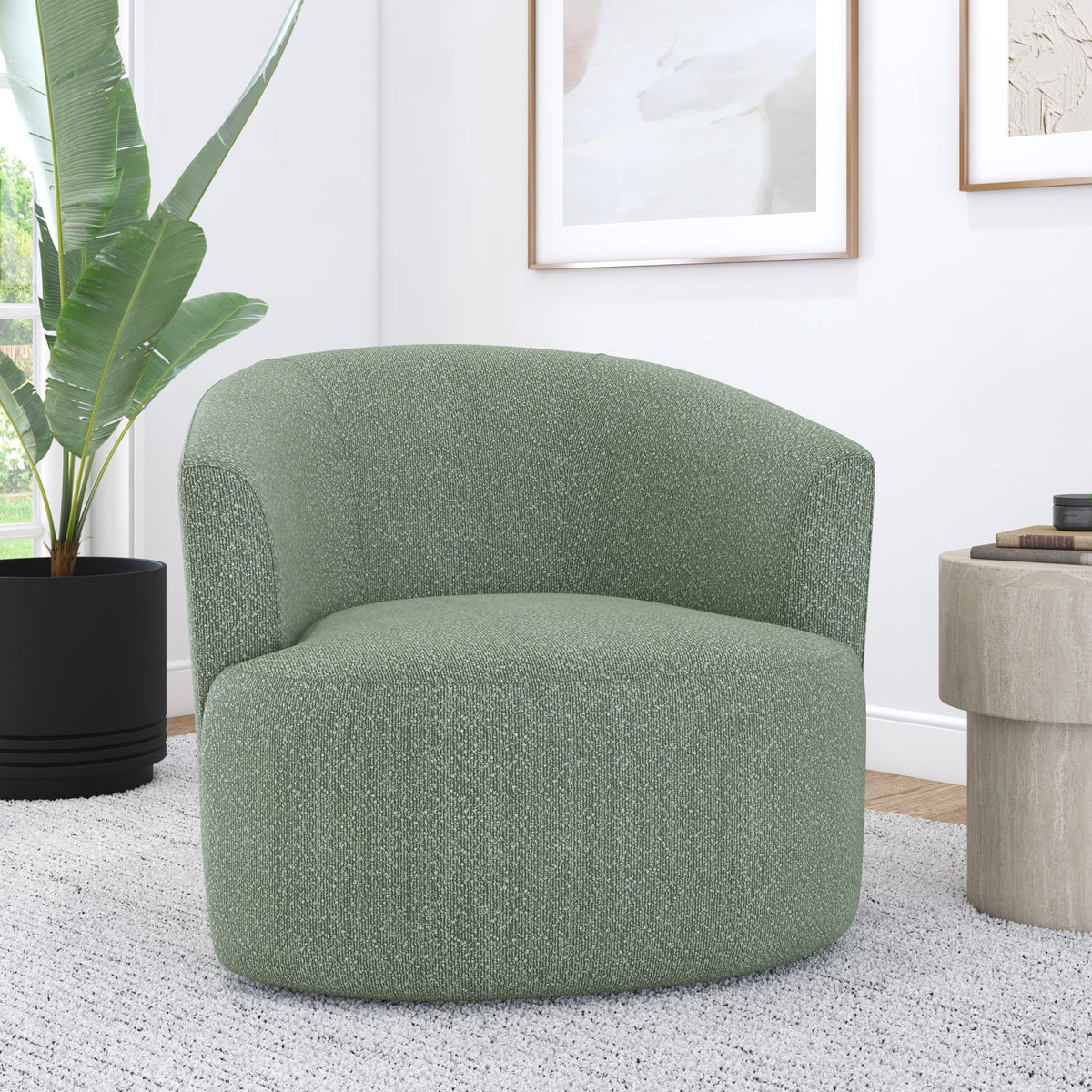 Mainstays Boucle Swivel Accent Chair, Taupe