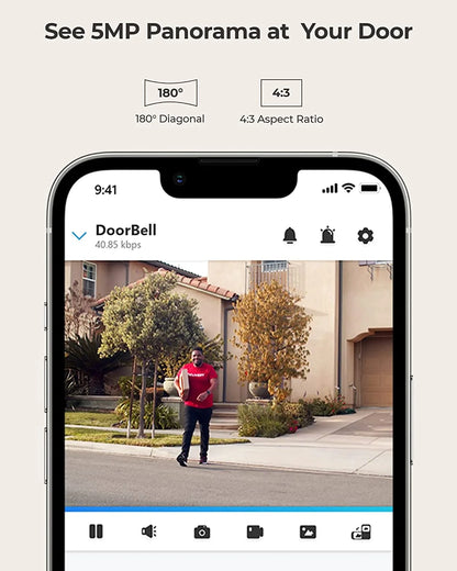 Reolink 2K 5MP Video Doorbell Camera 5G Wifi Security Home Doorbell Chime, Person &Package Detection