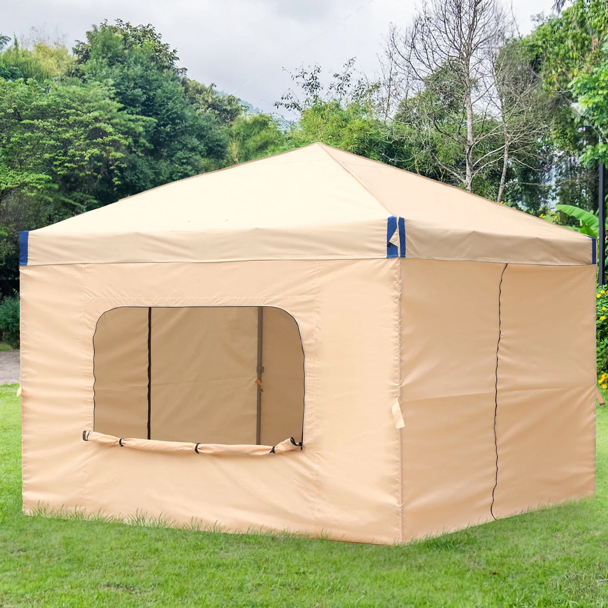 Aoodor Pop Up Canopy Tent with Removable Mesh Window Sidewalls, Portable Instant Shade Canopy with Roller Bag