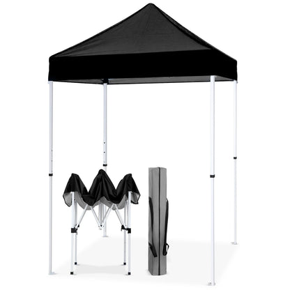 EAGLE PEAK 5x5 Pop Up Canopy Tent Instant Outdoor Canopy Easy Set-up Straight Leg Folding Shelter（Blue）