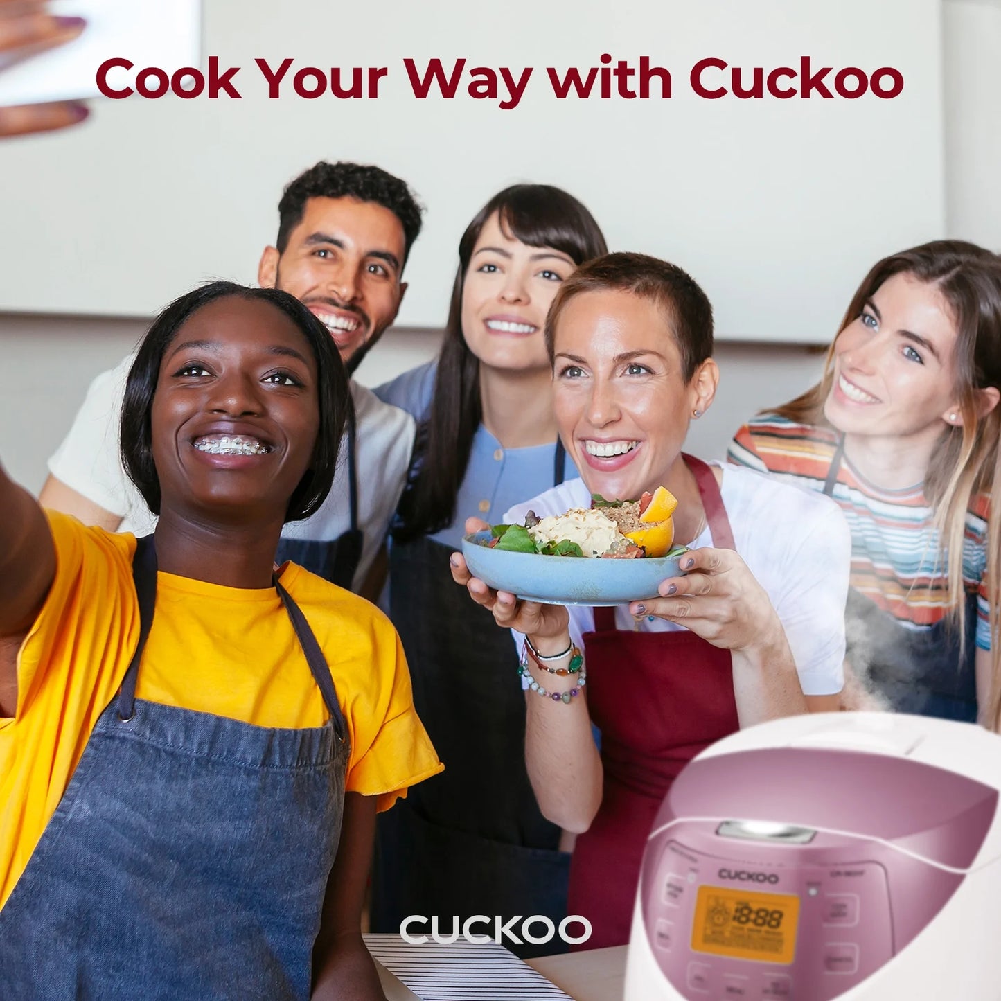 CUCKOO Rice Cooker 12 Cups Cooked Warmer with Nonstick Pot 7 Menu Options and Micom Fuzzy Logic Tech in White/Pink (CR-0631F)