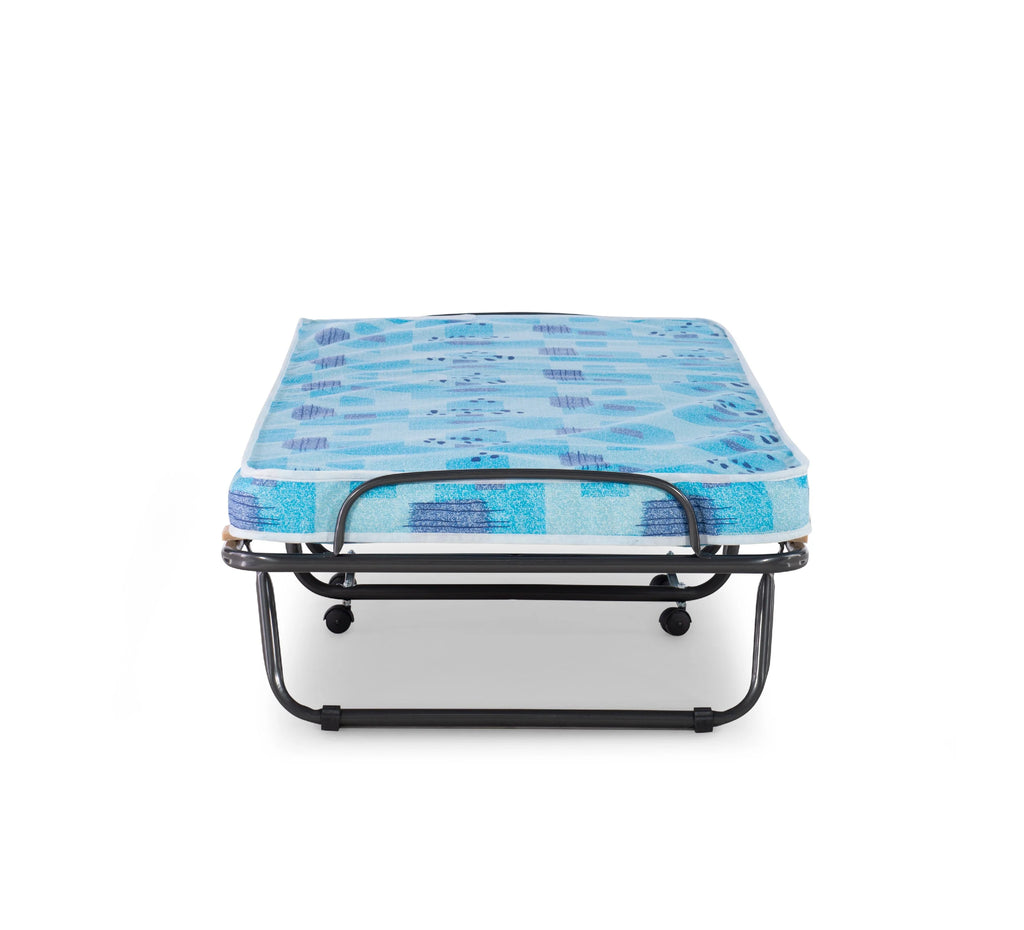 Linon Roma Folding Rollaway Guest Bed with 2.75" Foam Mattress with Memory Foam Layer, Single-Size