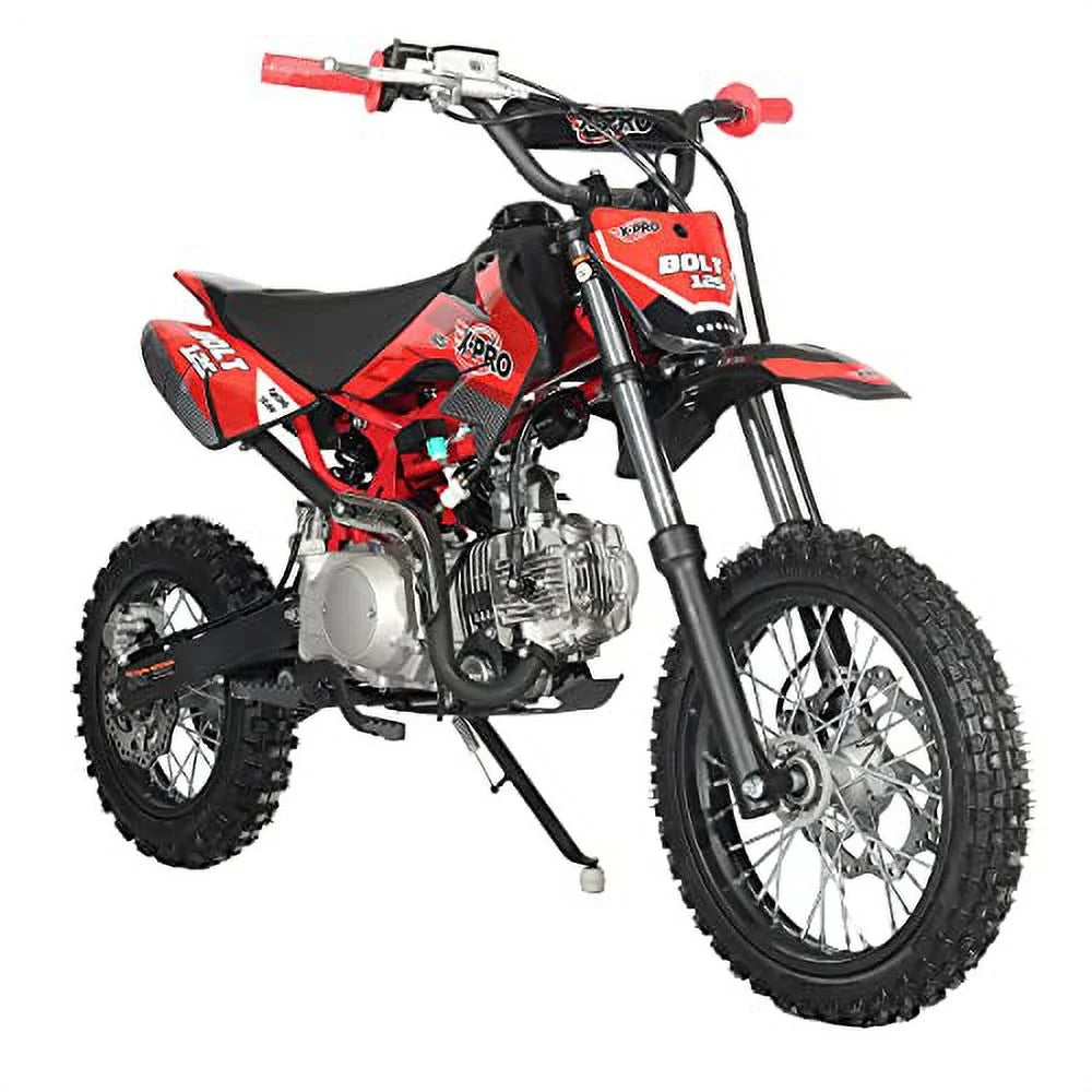 X-Pro Brand New Bolt 125cc Gas Pit Dirt Bike, Automatic Transmission E-Start 14"/12" Tires