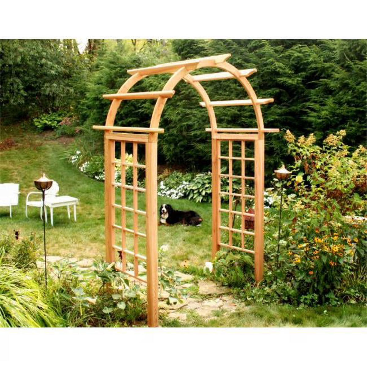 Creek Vine Designs EY66ARCVD Cedar Arched Arbor - 66 in. Opening