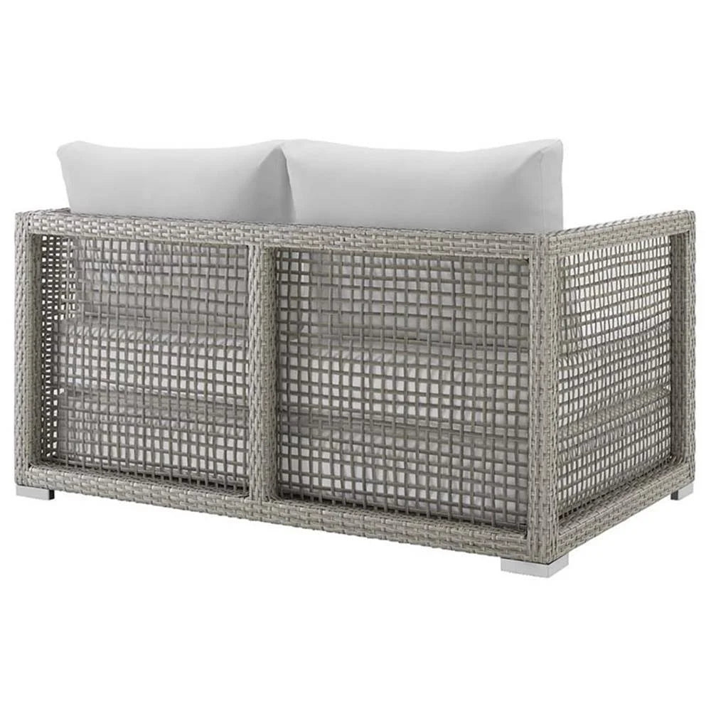 Afuera Living Wicker Patio Loveseat in Gray
