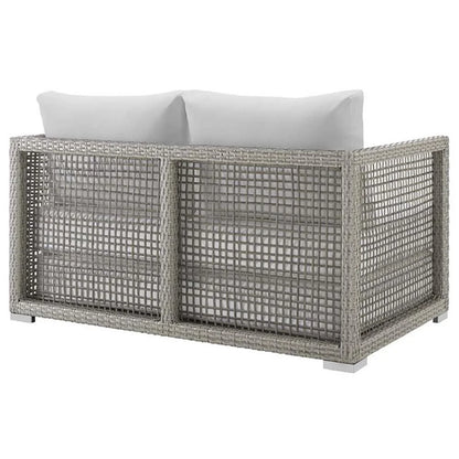 Afuera Living Wicker Patio Loveseat in Gray
