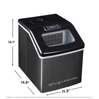Frigidaire 40lbs. Countertop Clear Square Ice Maker - Stainless Steel