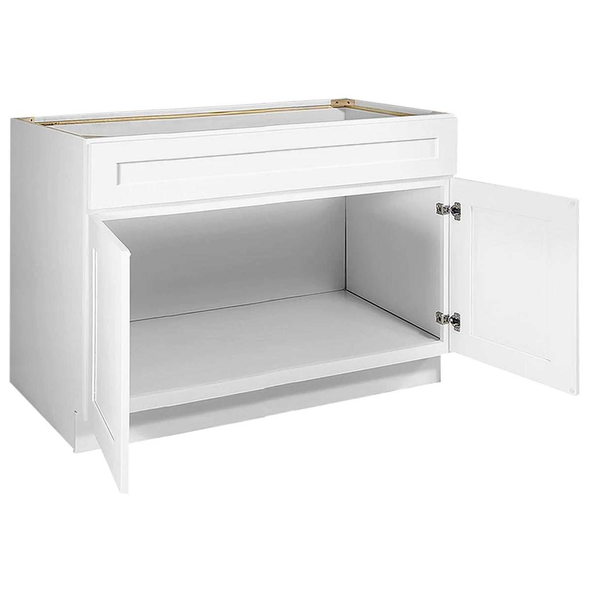 Design House Brookings Solid Wood Ready to Assemble Shaker Sink Base Kitchen Cabinet (48 x 34.5 x 24), White