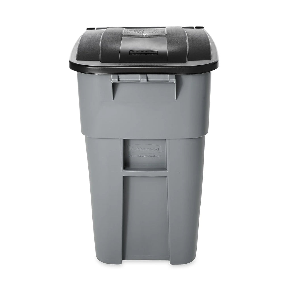 Rubbermaid Commercial Brute Rollout Container Square Plastic 50gal Gray 9W27GY