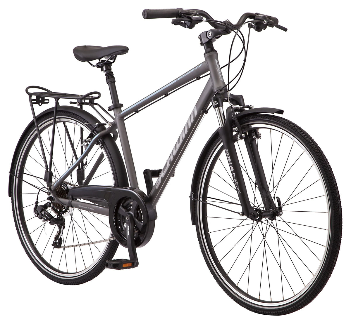 Schwinn Network 6c Hybrid Bike, 21 Speed, 19.5 inch Frame, 700c Wheels, Gray