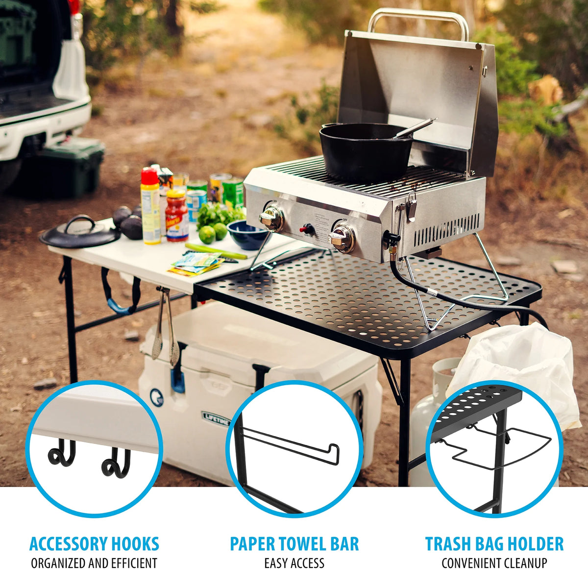 Lifetime 5' Fold-in-Half Camping Folding Table, Pumice (280875)