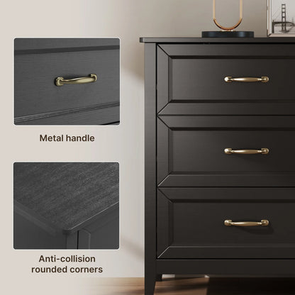 White Dresser, Lofka 6 Drawer Dresser for Bedroom, Chests of Drawers for Living Room, White?? Brown