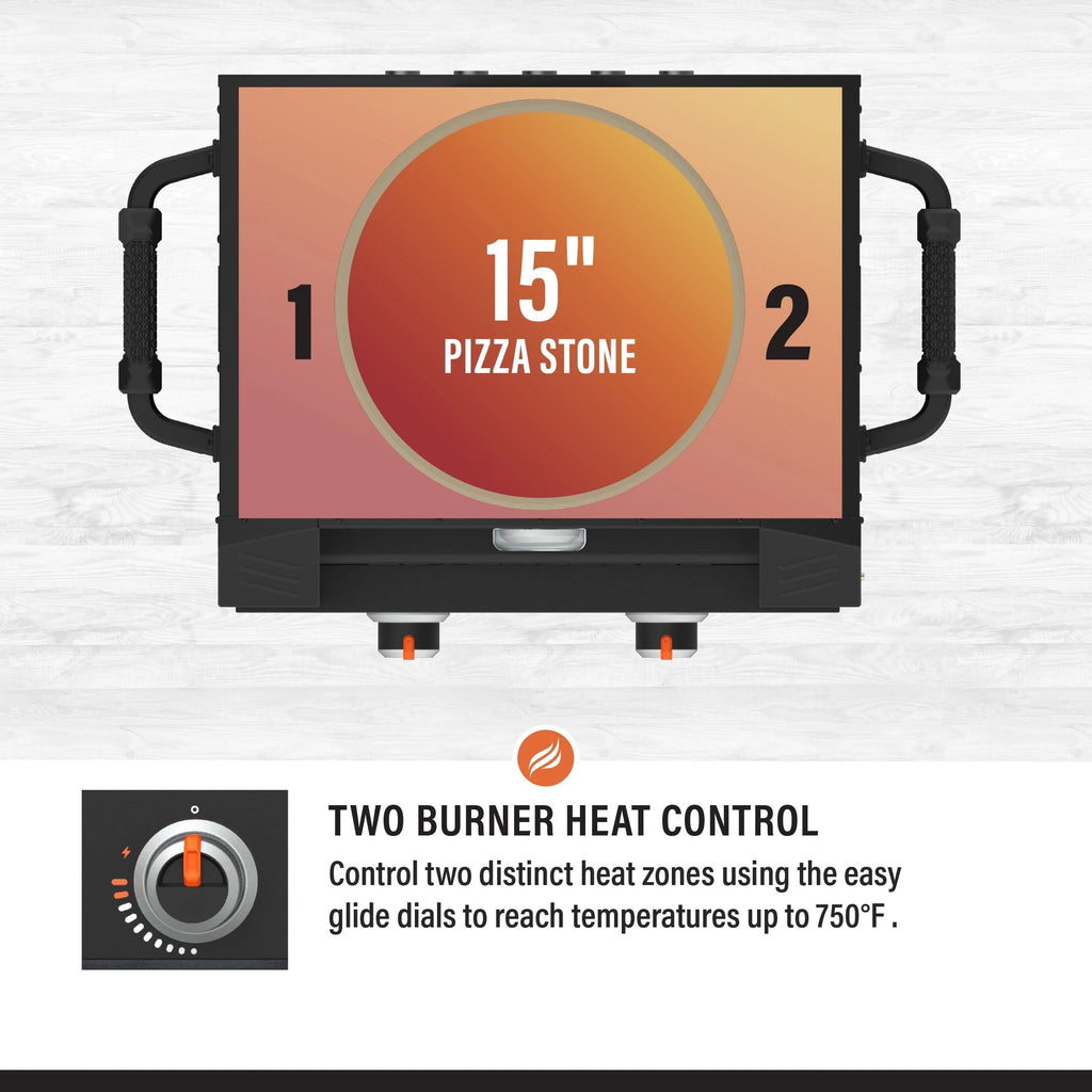 Blackstone Tabletop Propane Pizza Oven with Two 15" Cordierite Stones