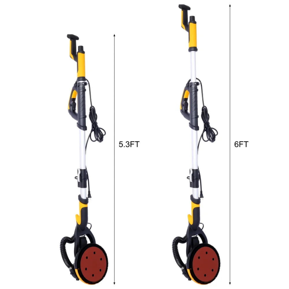 Drywall Sander, 780W Electric Drywall Sander with Vacuum Dust Collection  6.5A Motor Dustless Floor Sander with Variable Speed 900-1800RPM, LED Light, Extendable & Foldable Handle,