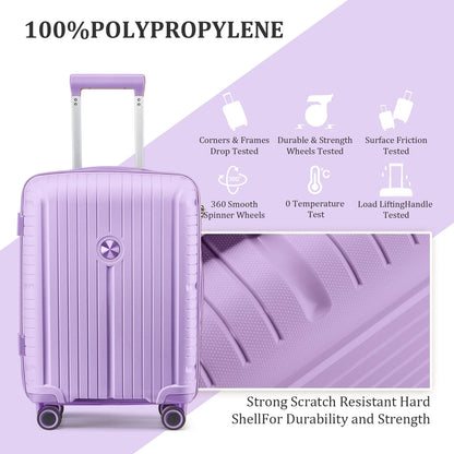 Joyway 5 Piece Luggage Sets Hardshell Lightweight Suitcase with TSA Lock Spinner Wheels-Orange