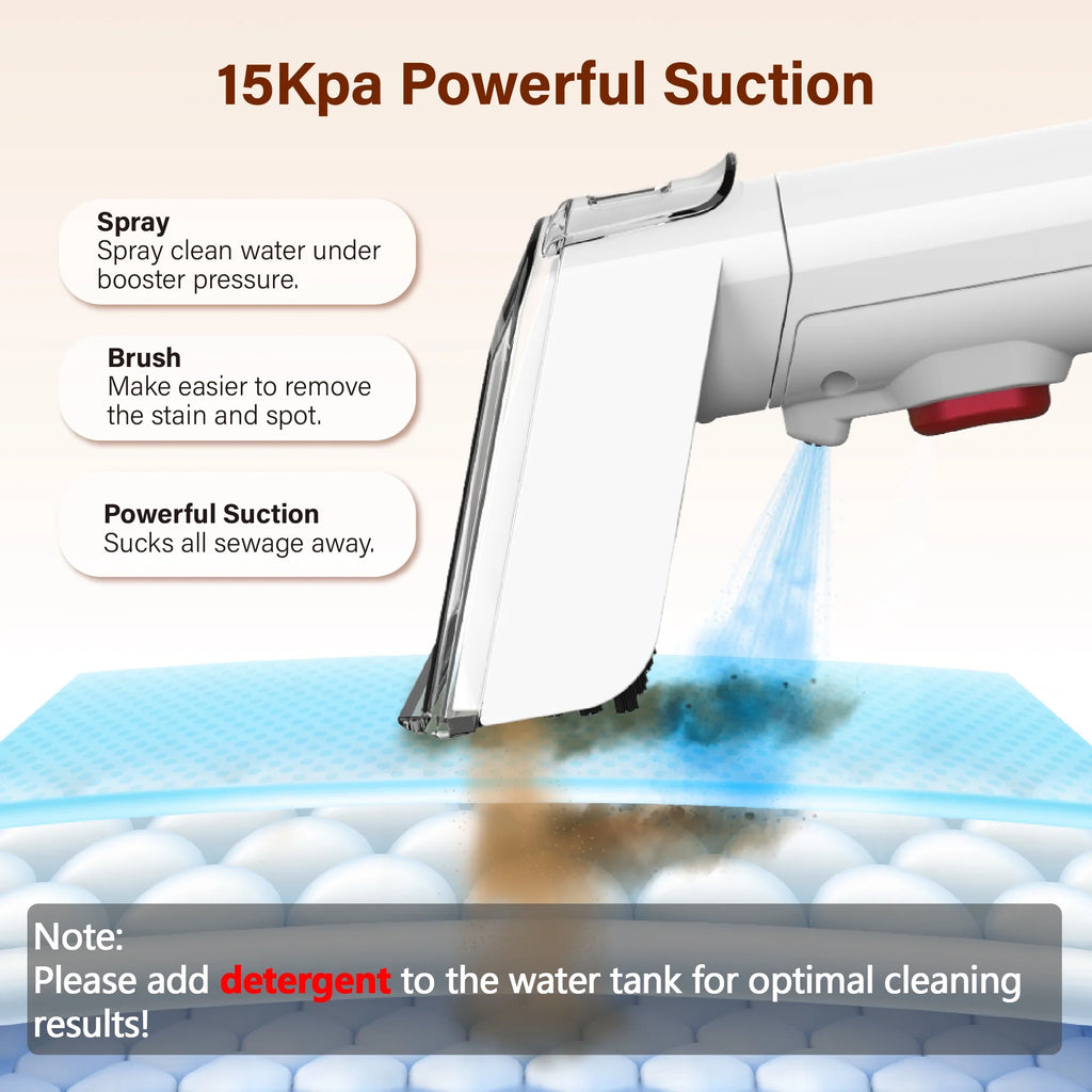 WHALL Portable Carpet Cleaner Machine with Wide Path Tool, Self-Cleaning for Pet Stains and Seats