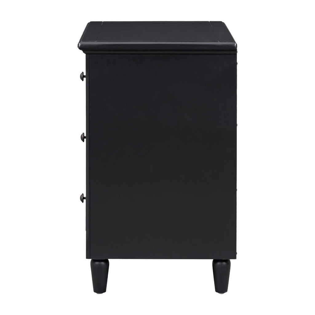 White Nightstand for Bedroom, Atumon Nightstand with 3 Drawers, Wood Bedside Table, Modern Nightstand Furniture for Bedroom, 28"L x 16.9"W x 28"H