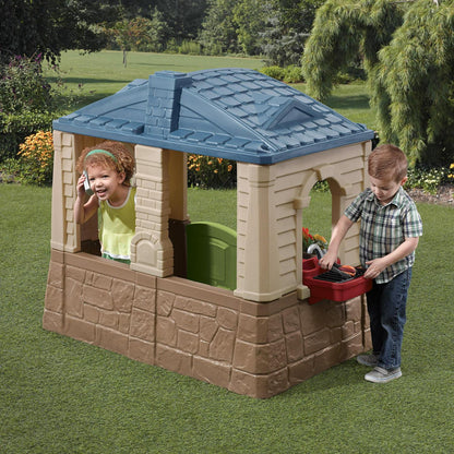Step2 Happy Home Cottage &amp; Grill Brown Playhouse Plastic Kids Outdoor Toys