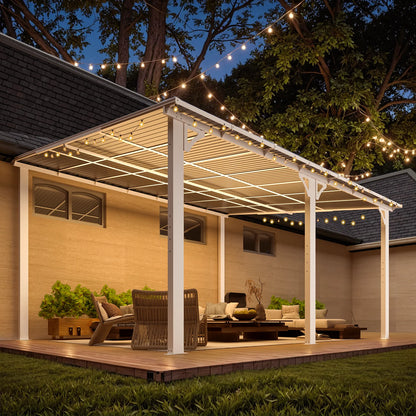 AECOJOY 10' x 14' Hardtop Gazebo Outdoor Aluminum Pergola for Garden, Patio, Backyard-Gray
