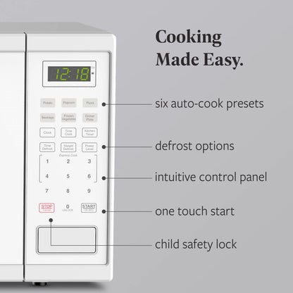 Farberware FMGZ09BKA 0.9 Cu. Ft. Microwave Oven, 900W, Digital Control, LED Display, 6 Cooking Presets, Black