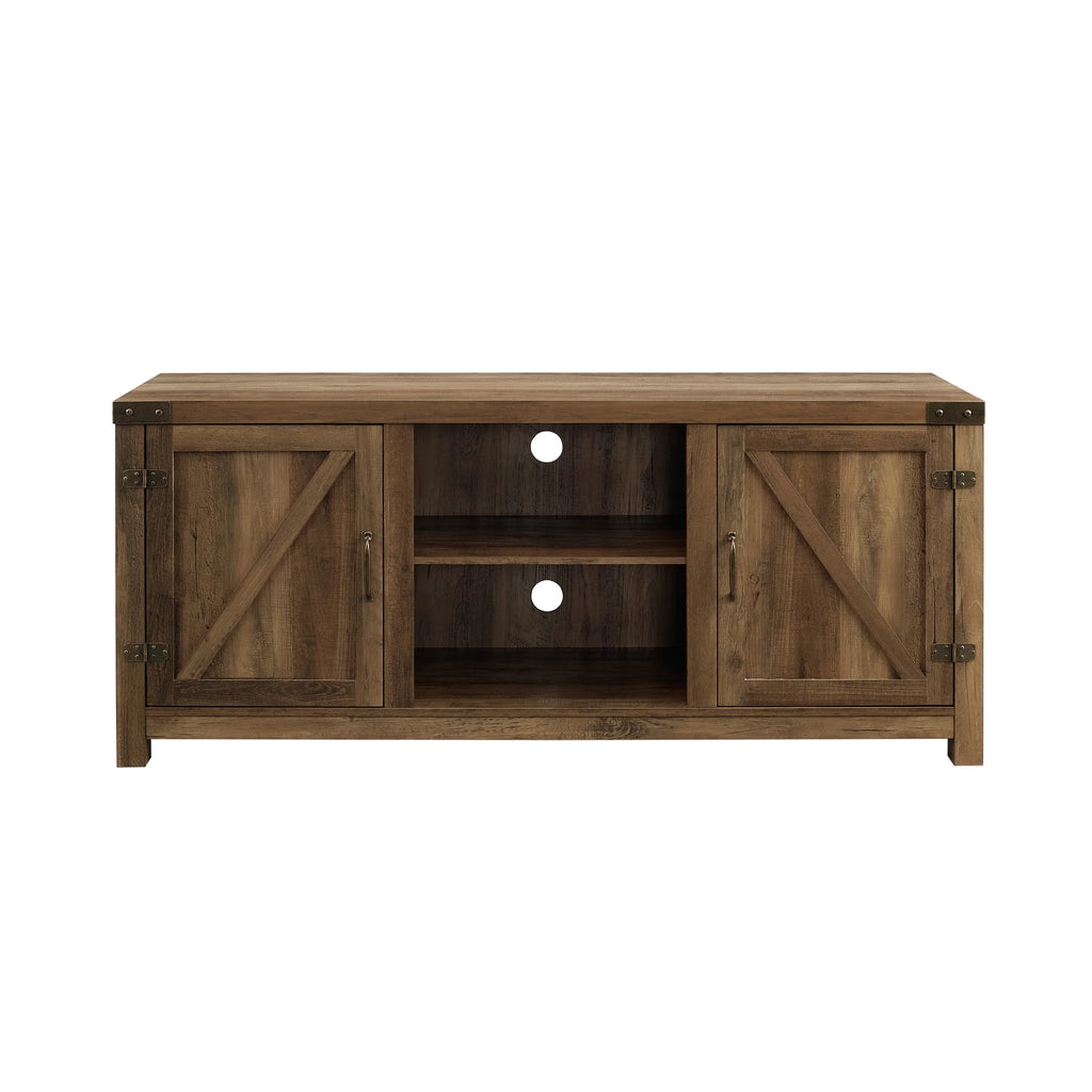 Walker Edison Modern Farmhouse Barn Door TV Stand for TVs up to 65", Grey Wash