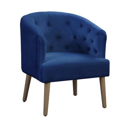 Better Homes & Gardens Barrel Accent Chair,Deep Cobalt Blue, Velvet Upholstery, Adult