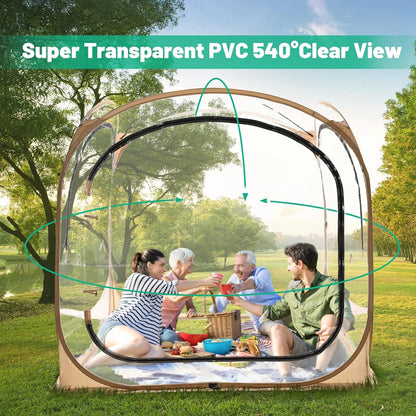 ABORON Sports Tent Pop Up Pod, Instant Weather Proof Pop Up Tent Shelter with Carry Bag, Clear View Bubble Tent for Watching Sports Events, Camping, Fishing, Portable & Foldable