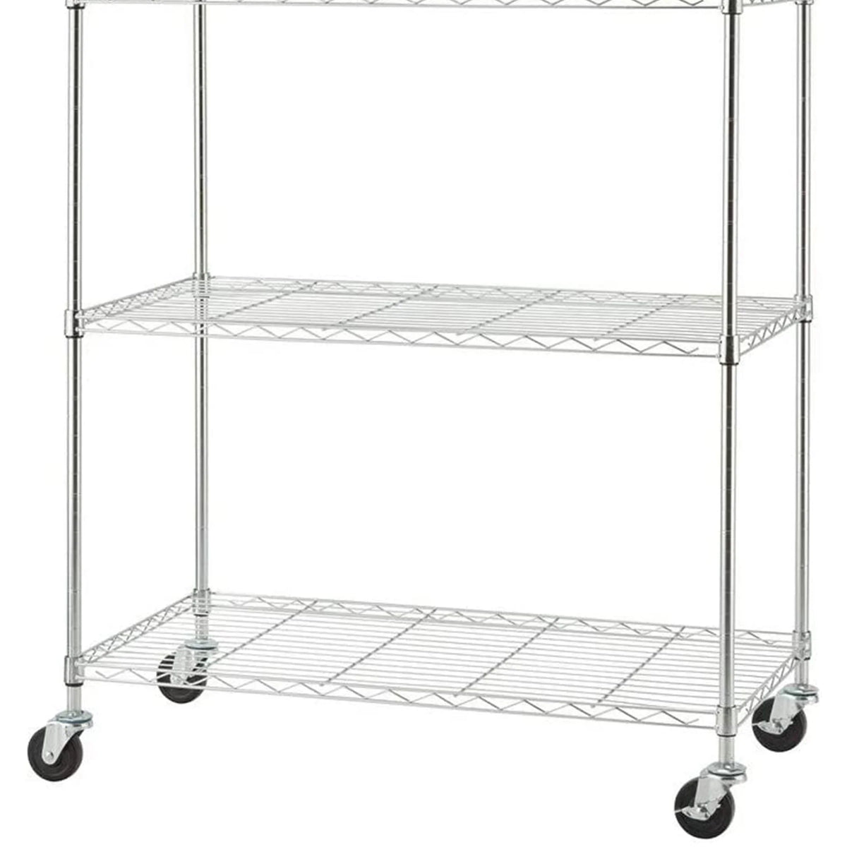 TRINITY BASICS EcoStorage 5 Tier Adjustable Wire Shelving w/ Wheels, Chrome
