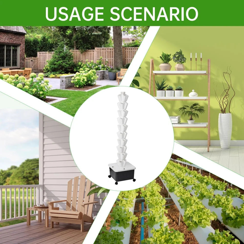 Hydroponic Growing System Tower | Vertical Vegetable Planting Towers | 10-Layer 50 Slots, Hydroponic Growing Kit forHydroponics Towers Garden,Suitable for Balconies, Courtyards, Roofs